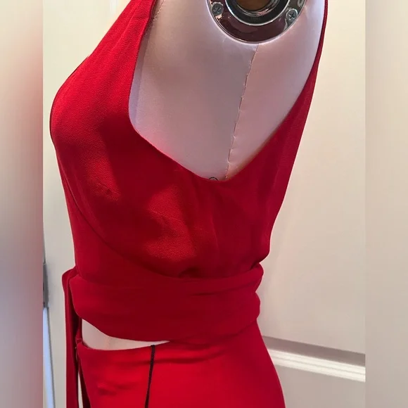 Reformation NEW Patti Jumpsuit in Cherry Red Romper Flare Wide Leg Sz 2 RARE - Picture 12 of 15